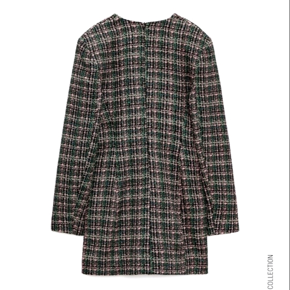 NWT Zara LIMITED EDITION MOCK WRAP TWEED JACKET DRESS - Picture 6 of 9